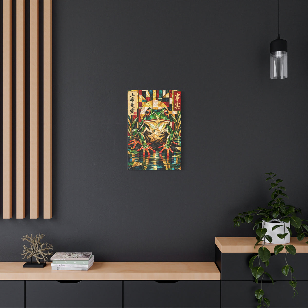 God Is Love—and That’s a Fact | Cubist Stained Glass Frog Art