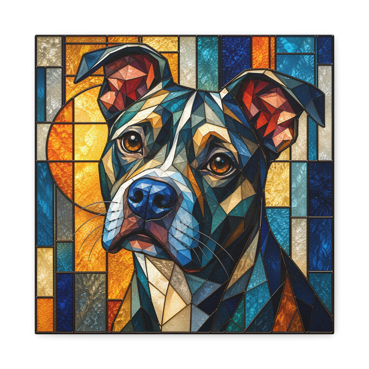 Heart of a Boxer — Stained Glass Dog Portrait Wall Art