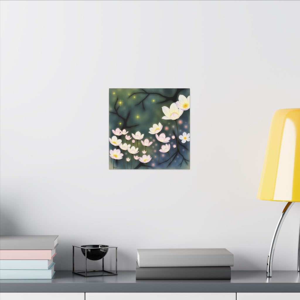 Where the Light Blooms – Dreamlike Floral Night Canvas Print