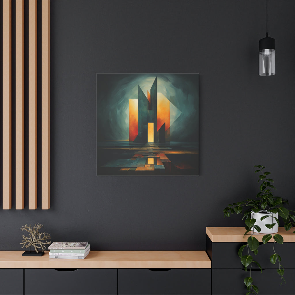 Temple of Arrival — Futuristic Architectural Abstract Wall Art