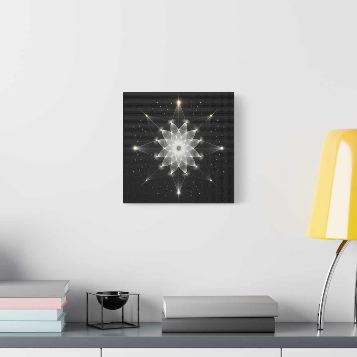 Constellation in Bloom — Monochrome Sacred Geometry Wall Art