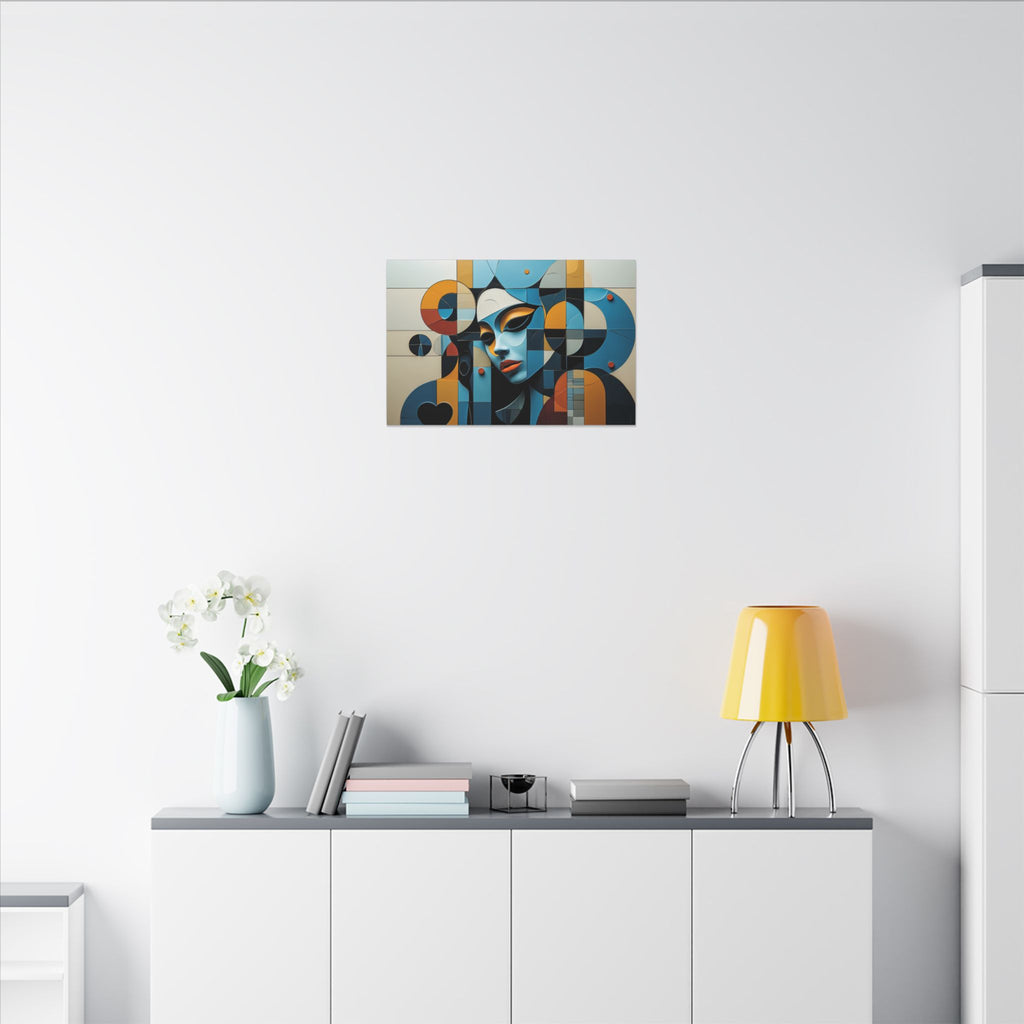 Heart in the Geometry – Geometric Abstract Female Portrait Canvas Print