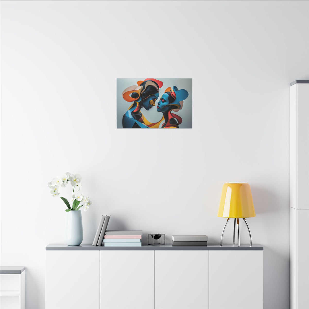 Almost Touching – Futurist Dual Portrait Canvas Print