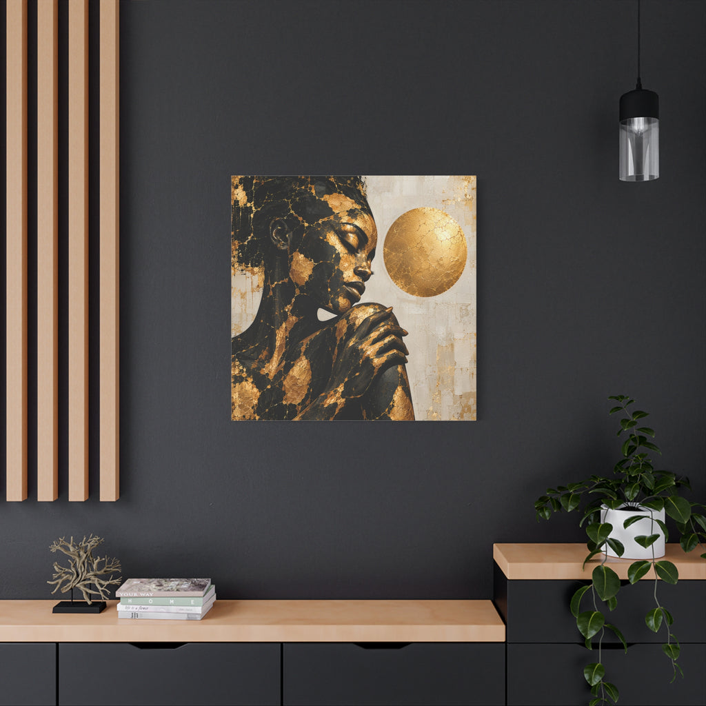 Held in Gold — Modern Black & Gold Woman Portrait