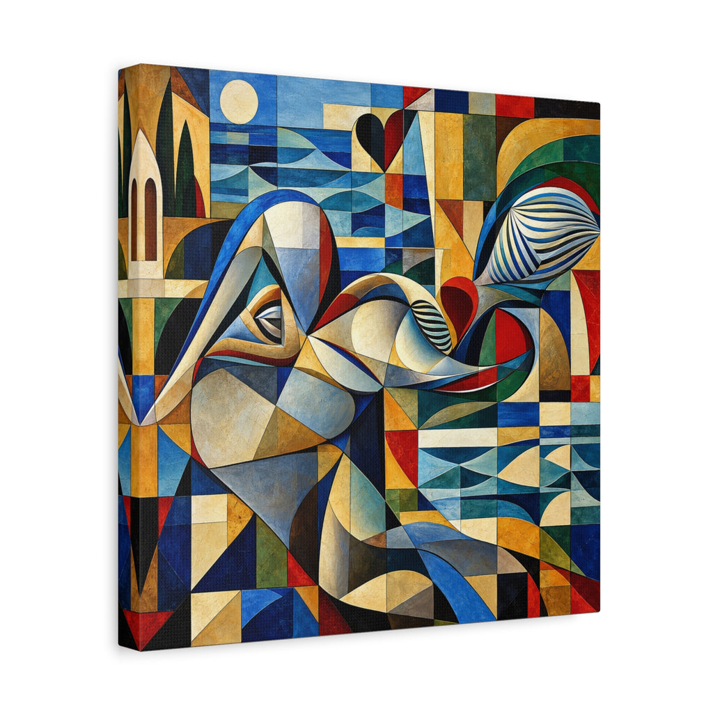 Moon Over Form — Cubist Coastal Abstract Fine Art Print