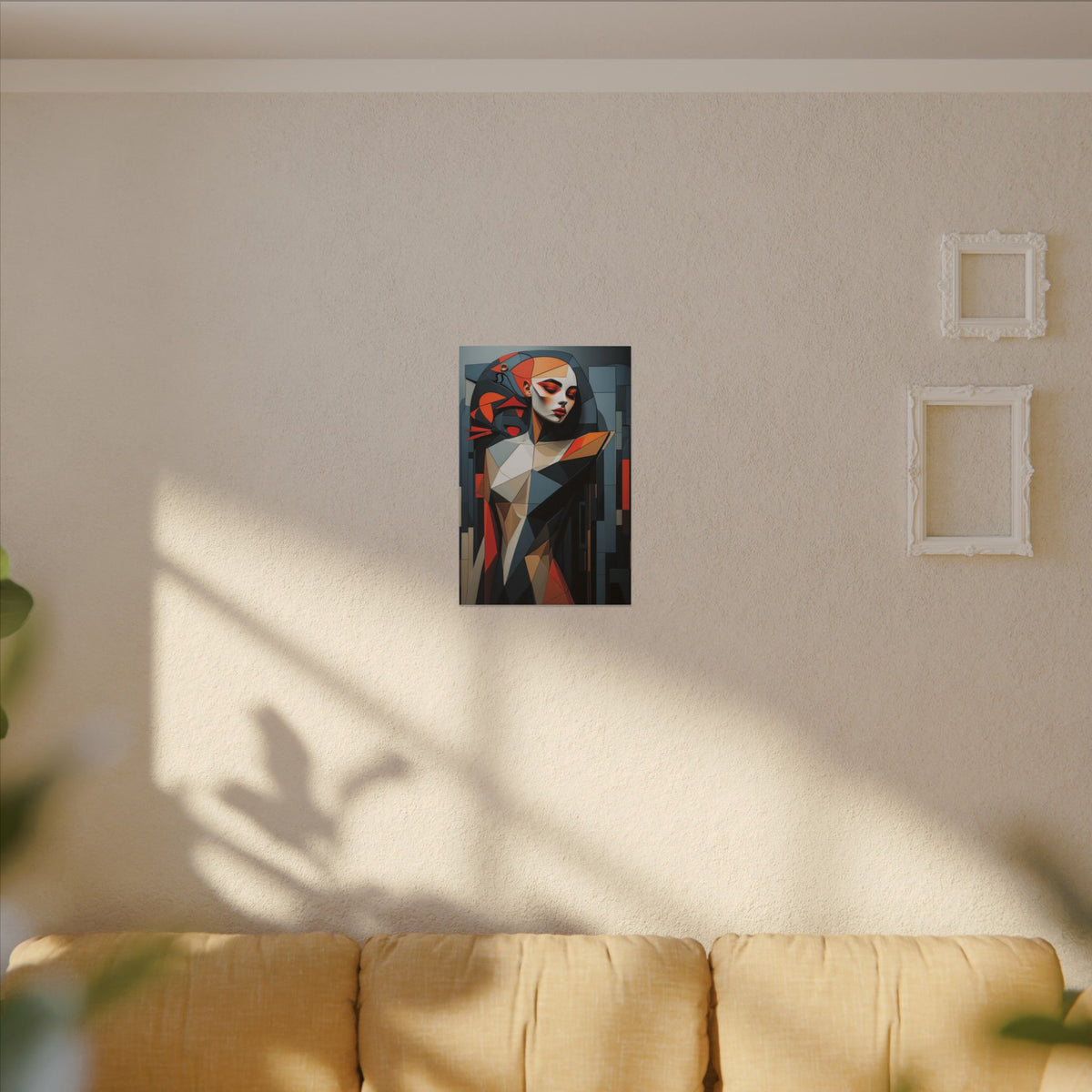 Composed in Structure – Geometric Female Portrait Canvas Print