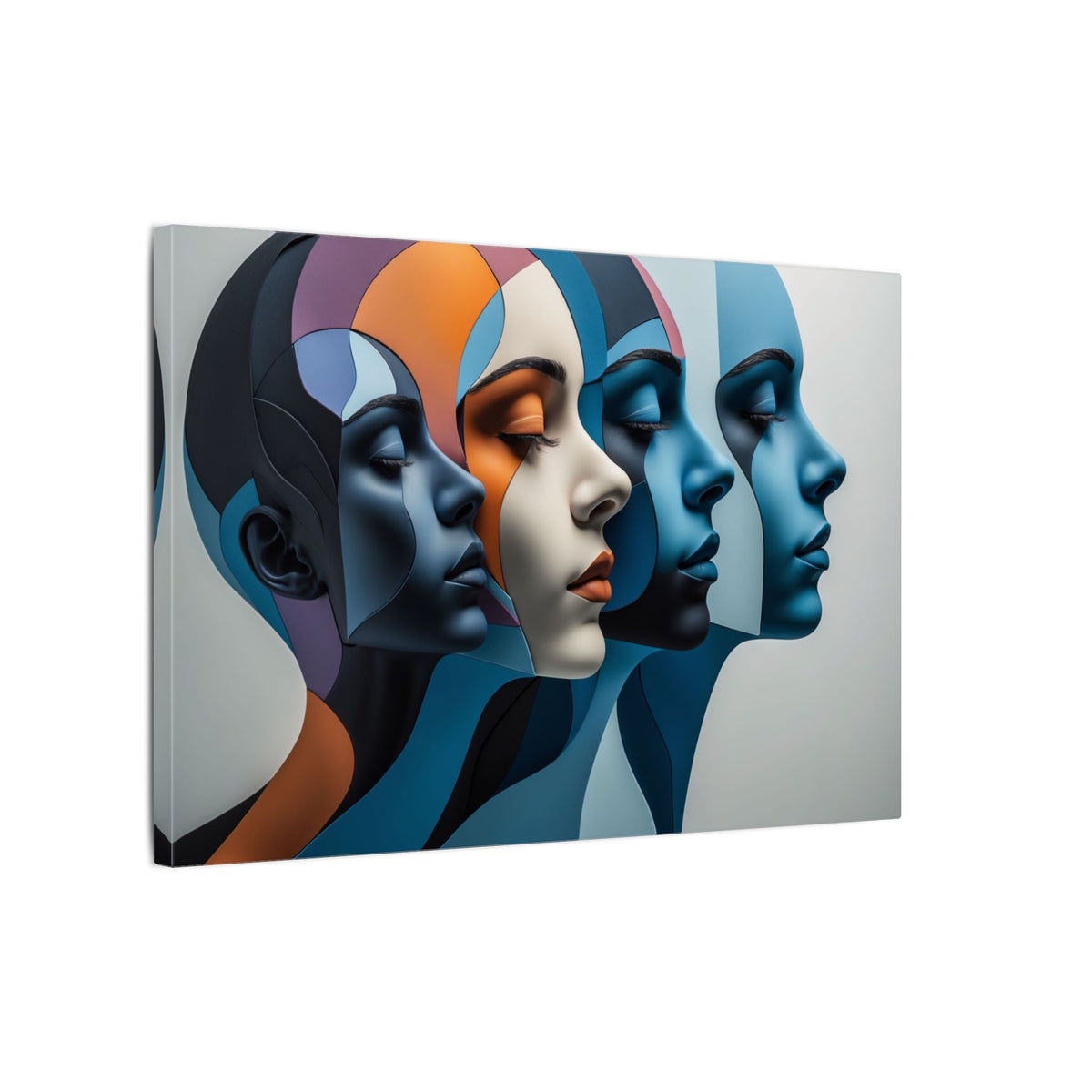 Echoes of Self – Modern Geometric Female Portrait Wall Art
