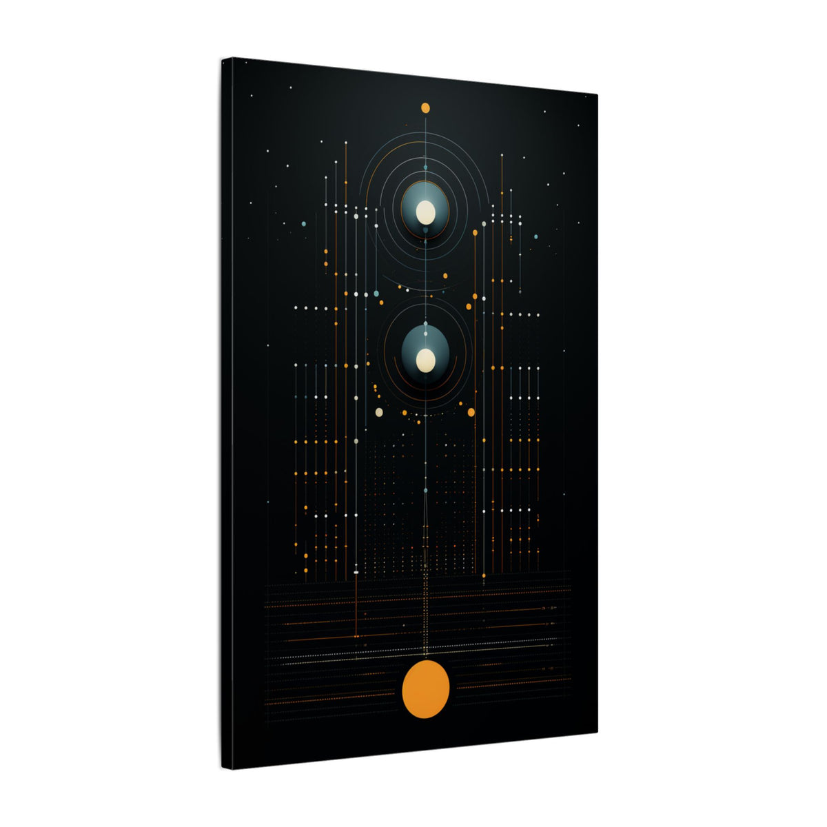 Signal From the Infinite – Black Gold Celestial Geometric Canvas Print