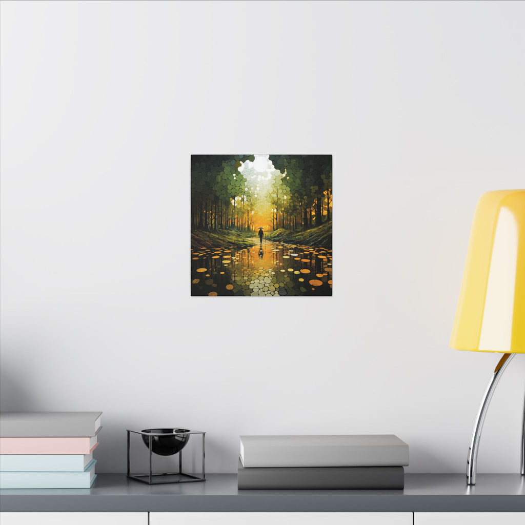 Into the Gold – Abstract Forest Landscape Canvas Print