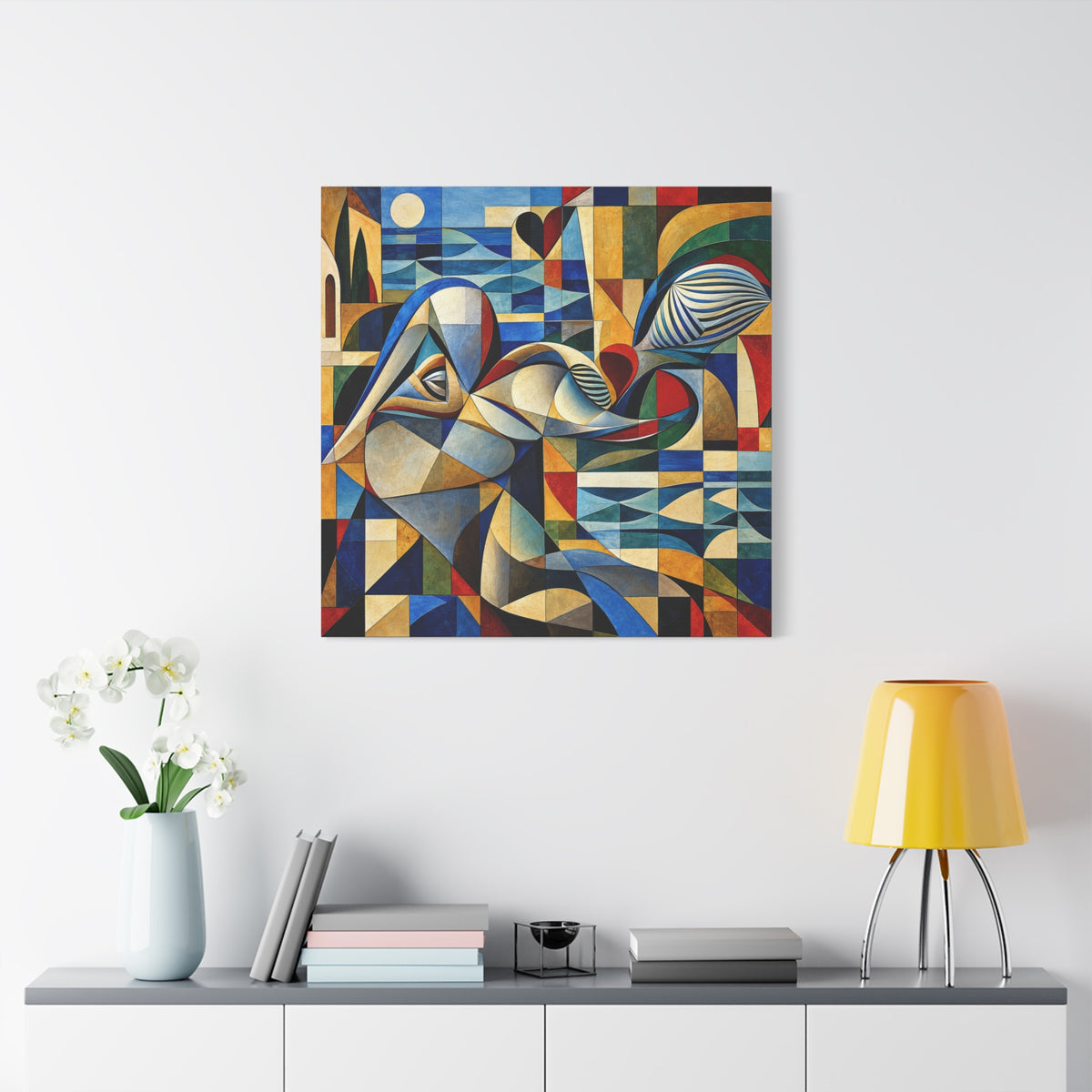 Moon Over Form — Cubist Coastal Abstract Fine Art Print