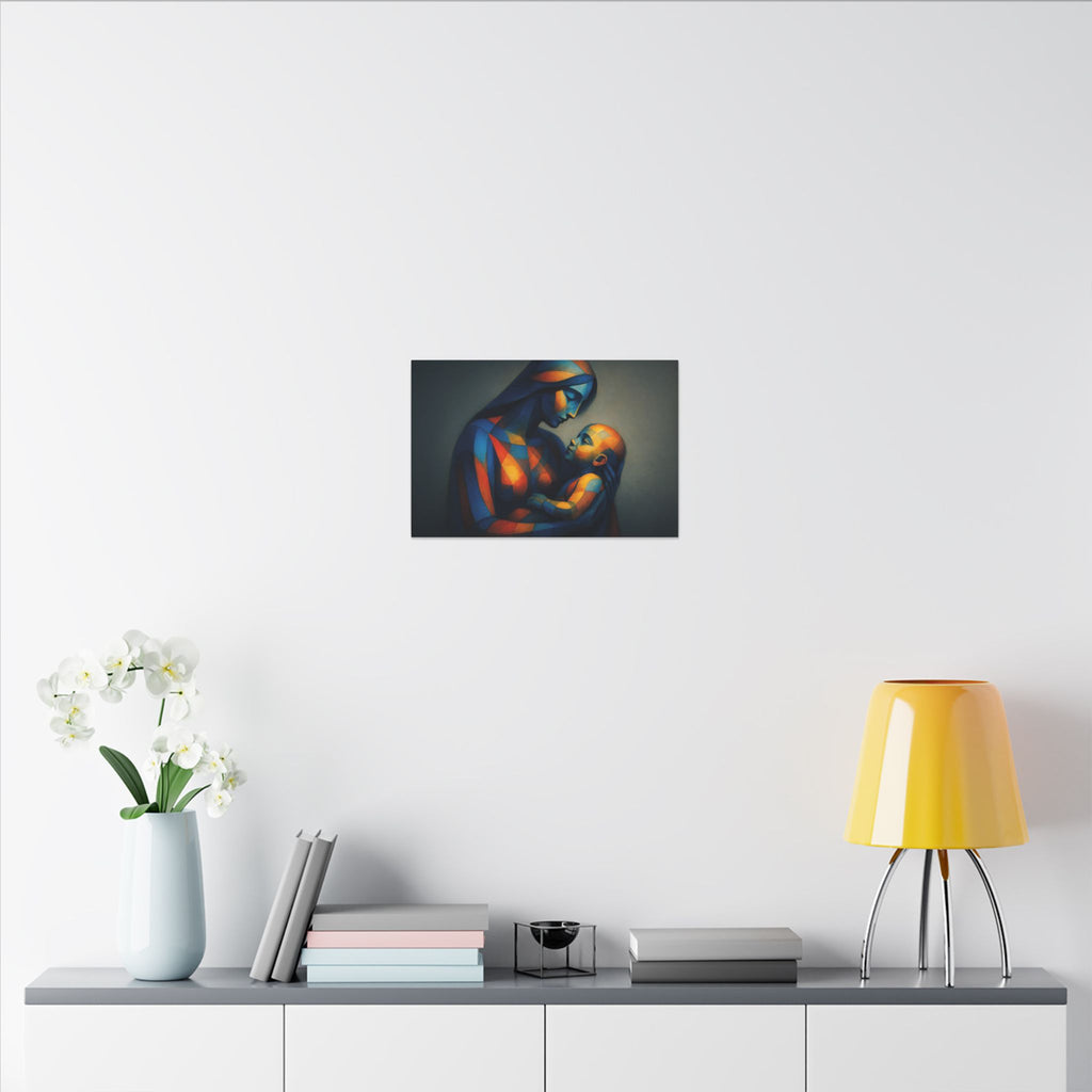 Held in Light – Abstract Mother and Child Canvas Print
