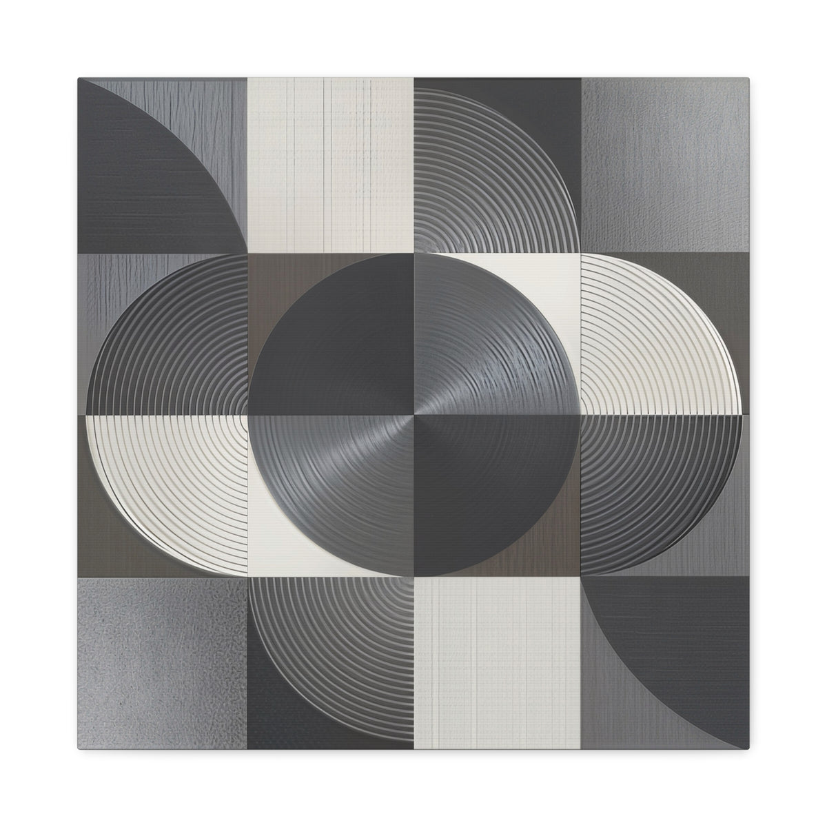 Measured Silence – Monochrome Geometric Circle Canvas Print