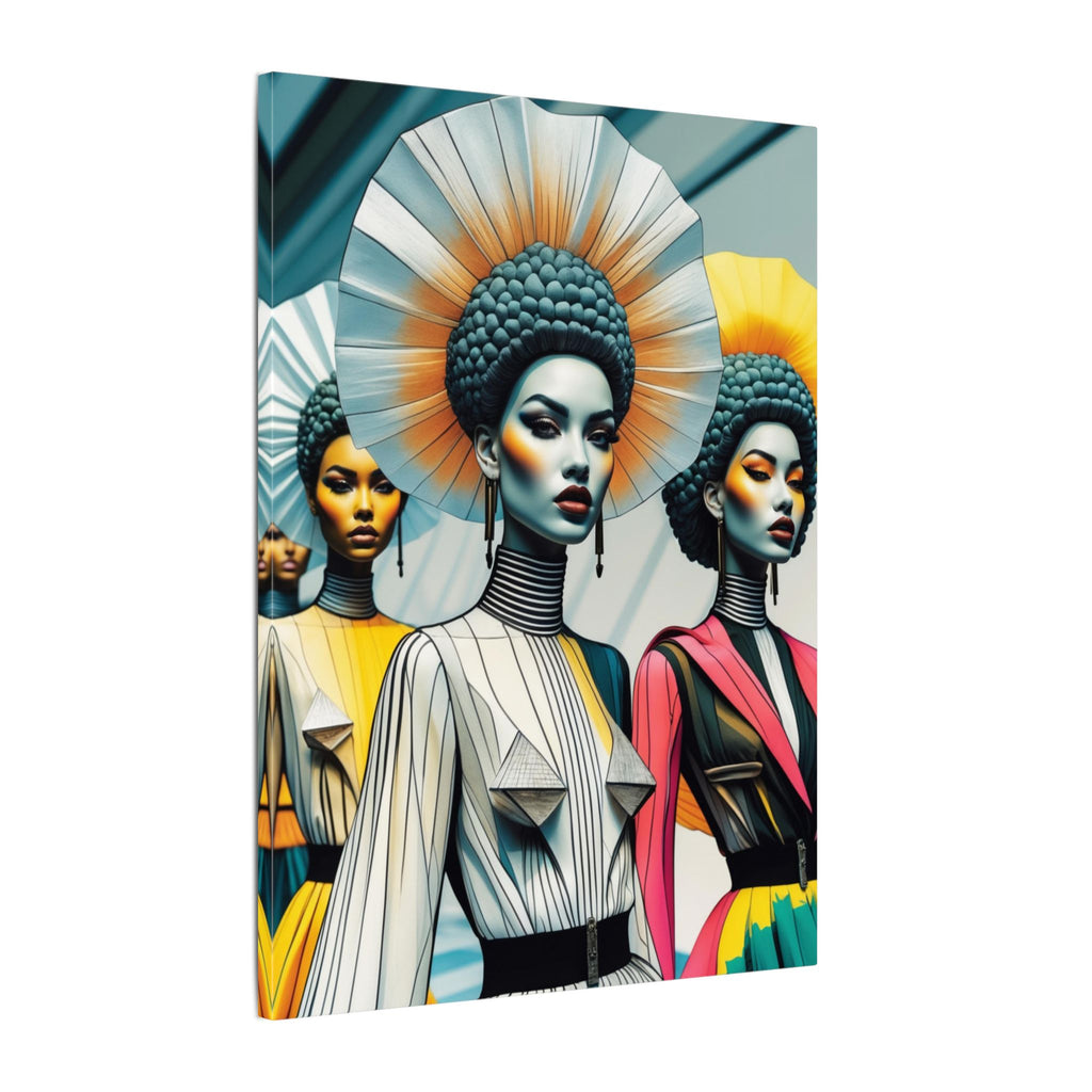 Crowned in Form – Futurist Fashion Portrait Canvas Print