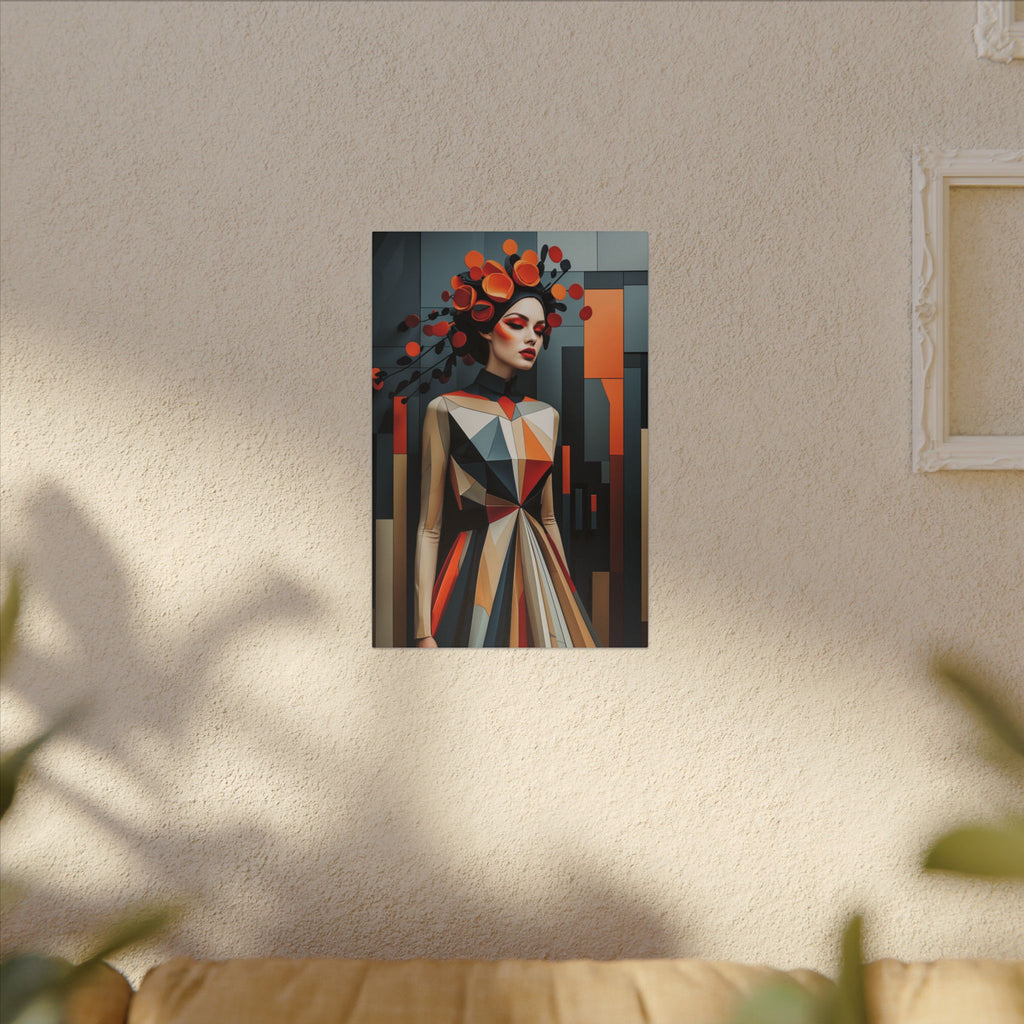 She Wore the Fire – Geometric Fashion Woman Canvas Print