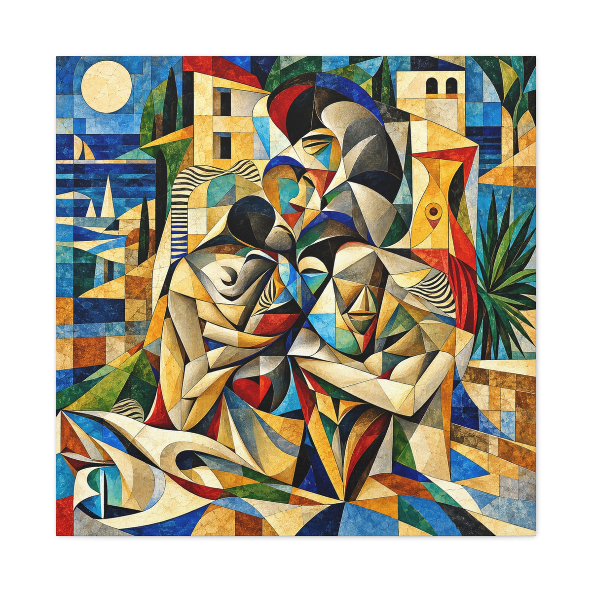 Held Between Tides — Cubist Family & Coastal Fine Art Print