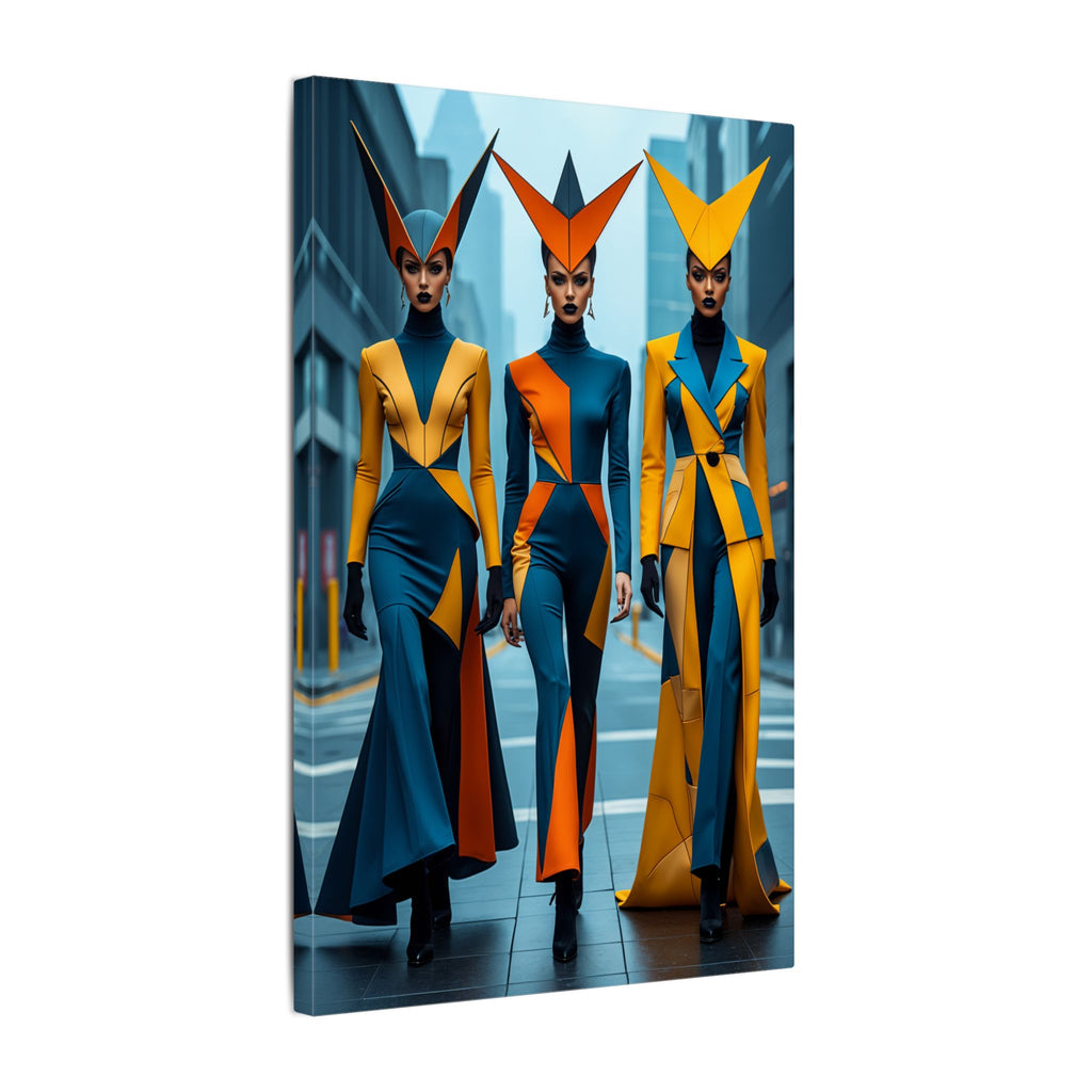 The Vanguard – Futurist Fashion Trio Canvas Print