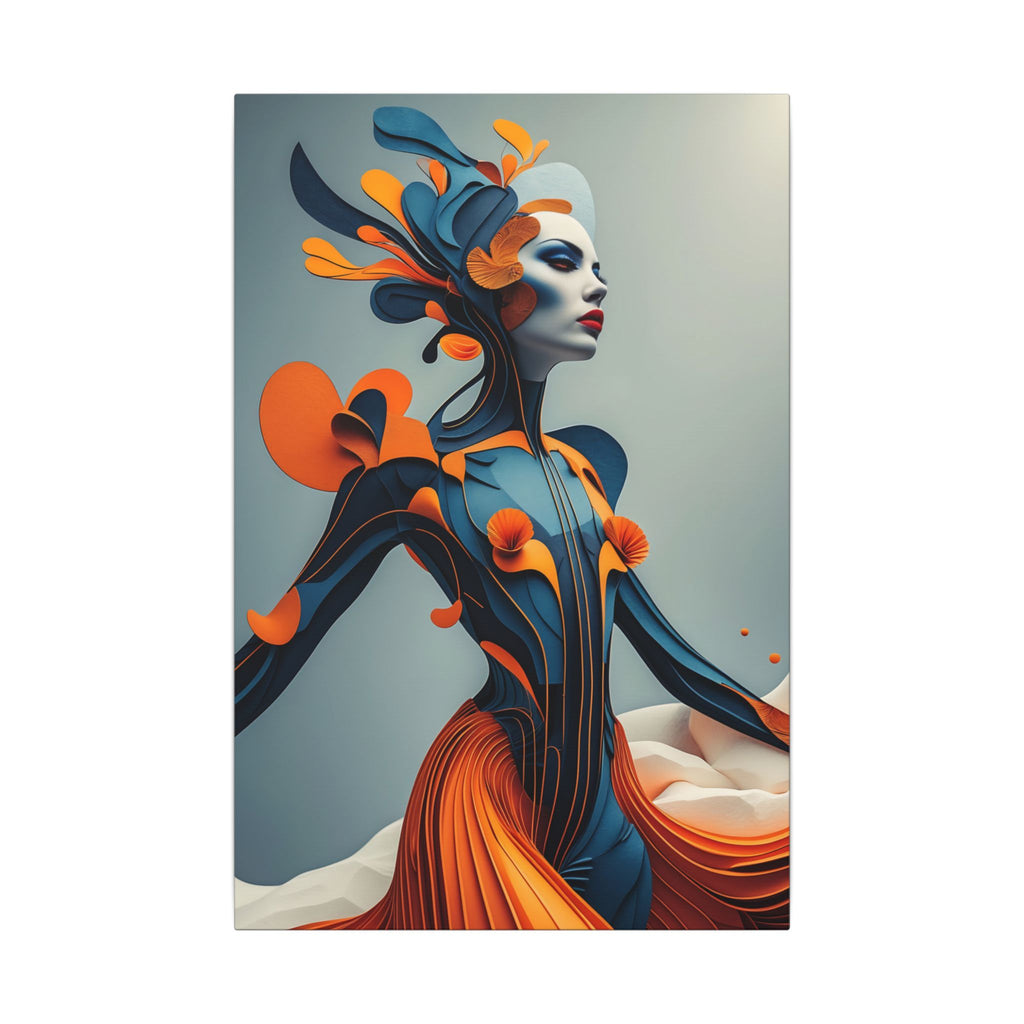 Dressed for Another World – Futuristic Fashion Portrait Canvas Print