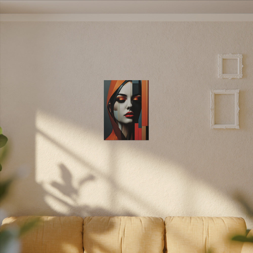 Becoming Art – Geometric Female Portrait Canvas Print