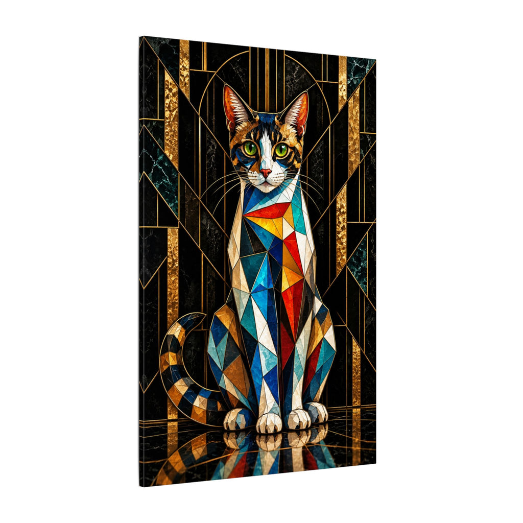 Curious Geometry – Geometric Cat Portrait Canvas Print