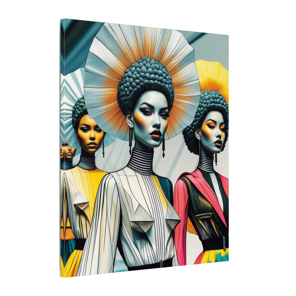 Crowned in Form – Futurist Fashion Portrait Canvas Print