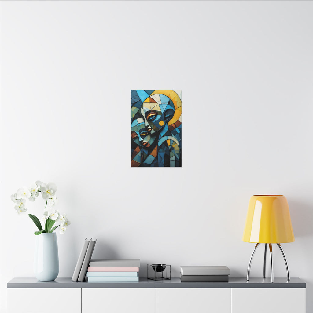 Shared Geometry – Abstract Dual Portrait Canvas Print