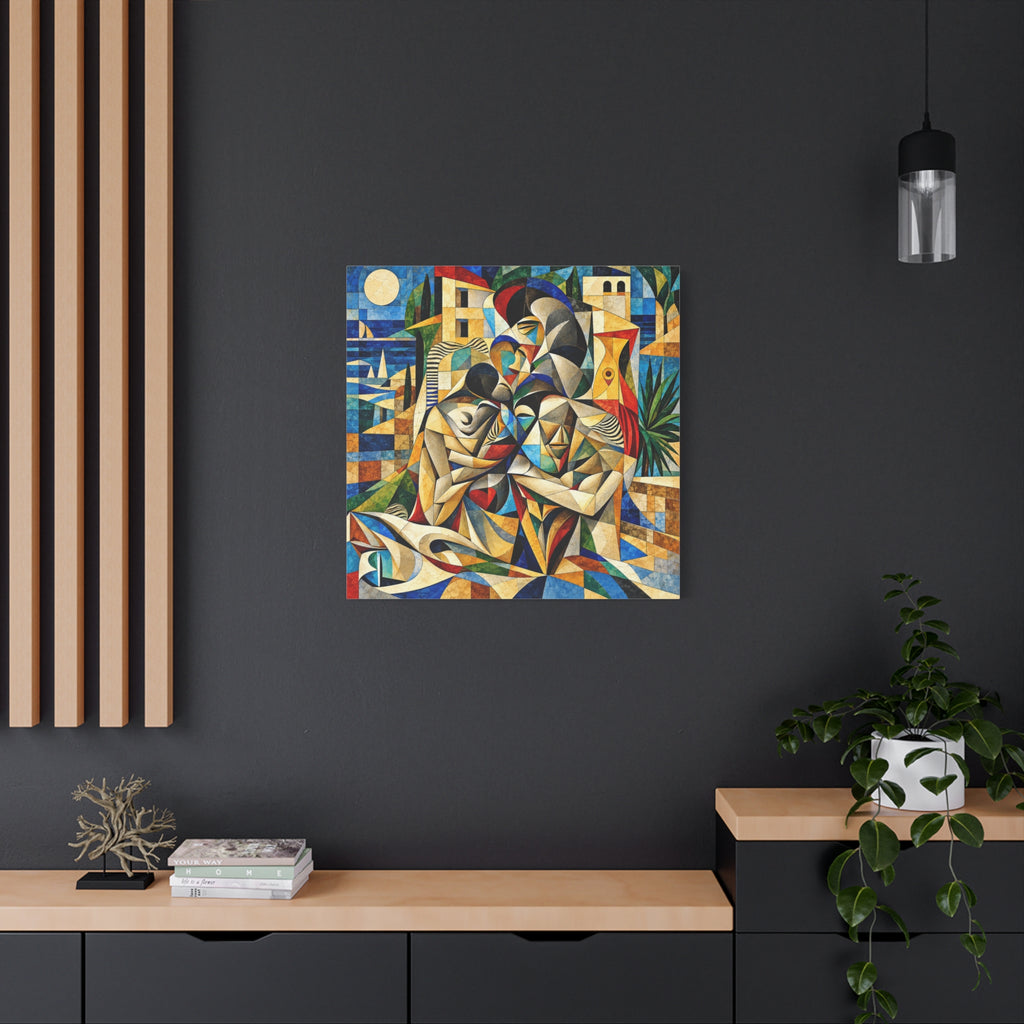 Held Between Tides — Cubist Family & Coastal Fine Art Print