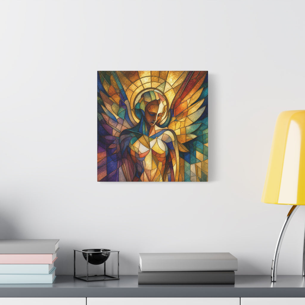 Grace in Full Color — Modern Stained Glass Angel Wall Art