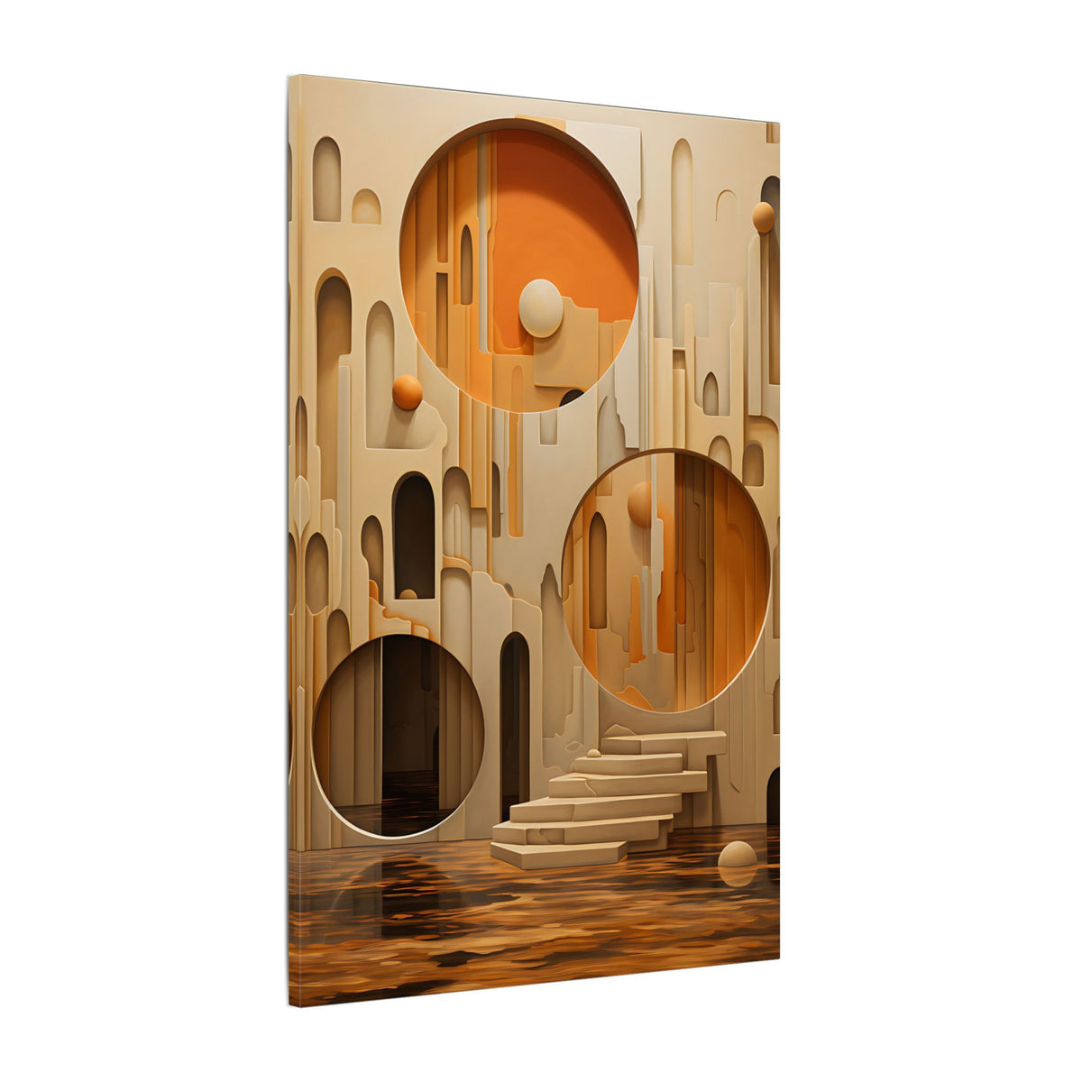Rooms Beyond Time – Surreal Architectural Abstract Canvas Print