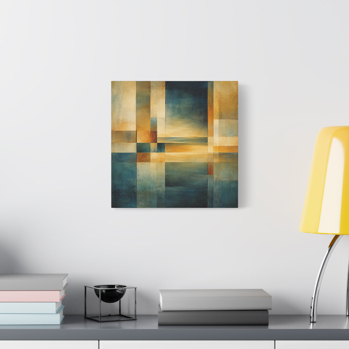 Between Water and Light — Geometric Horizon Abstract Fine Art Print