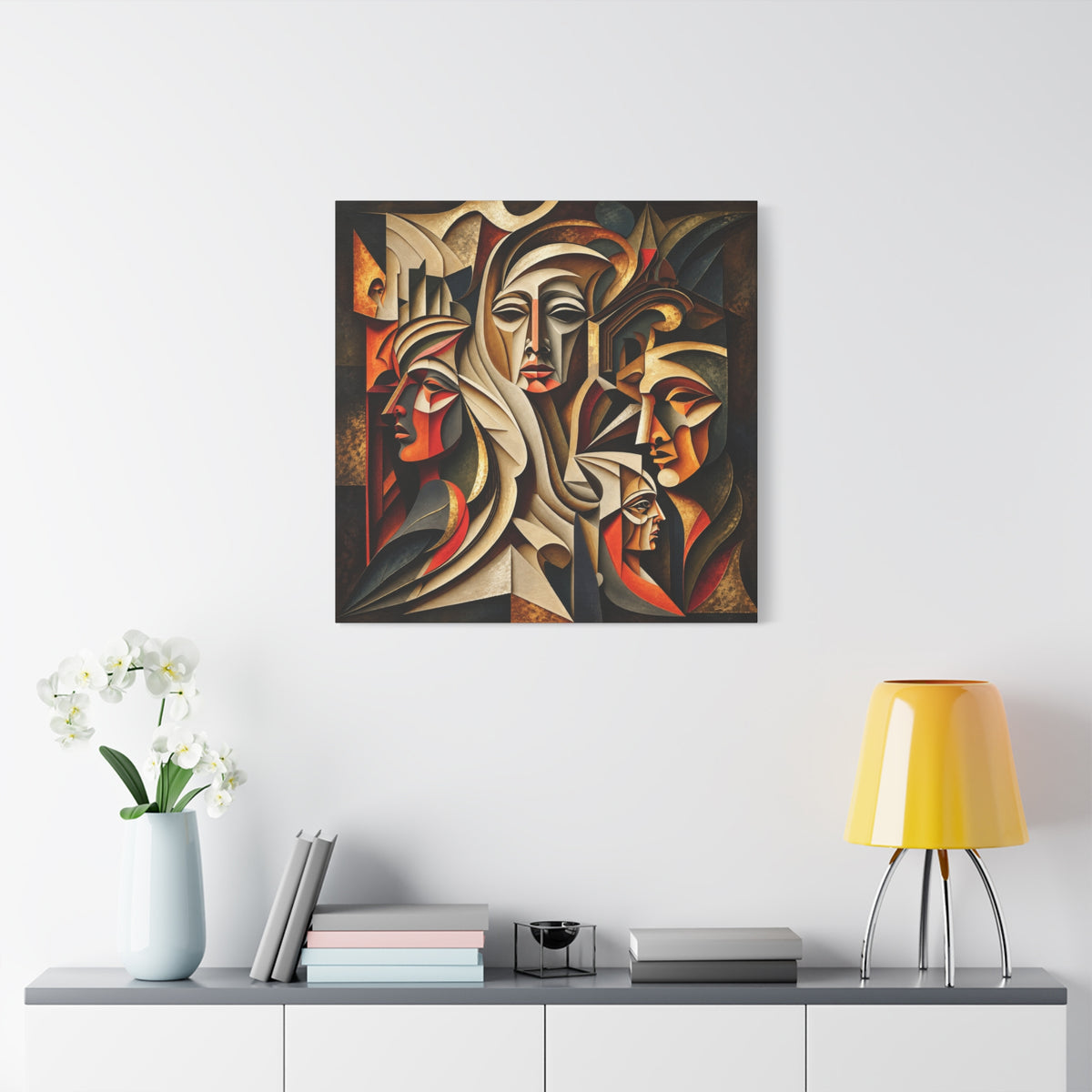 Ancestral Protectors | Cubist Spiritual Wall Art