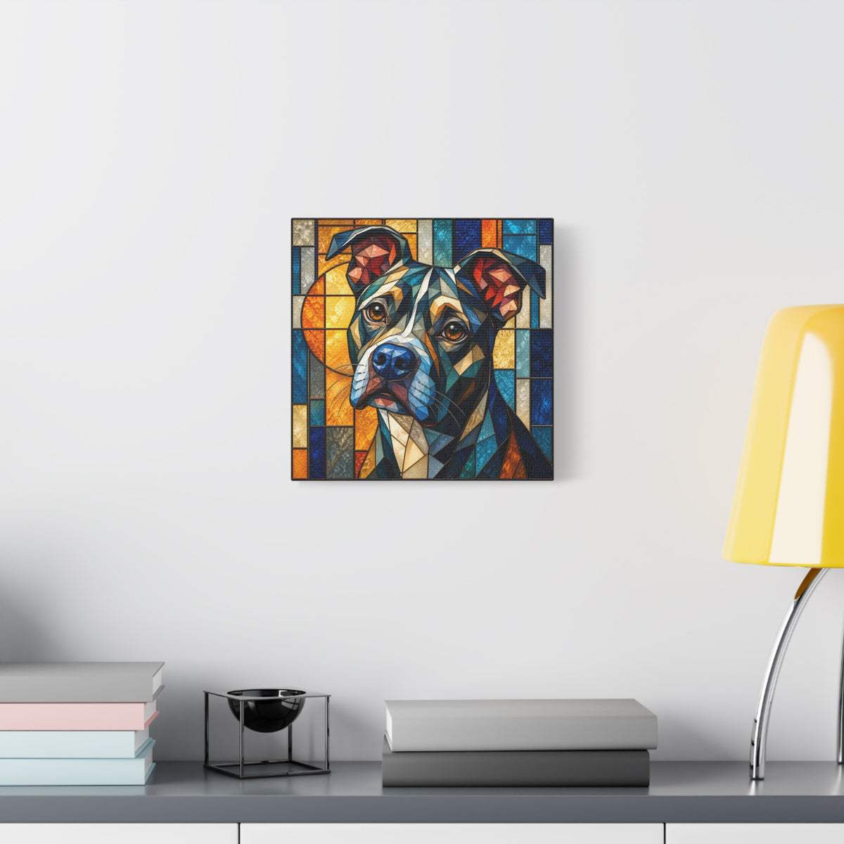 Heart of a Boxer — Stained Glass Dog Portrait Wall Art