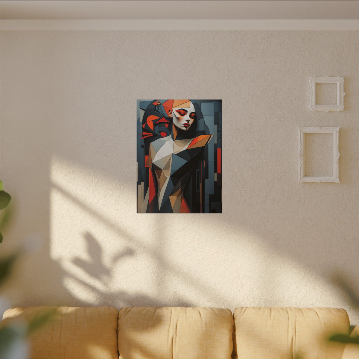 Composed in Structure – Geometric Female Portrait Canvas Print