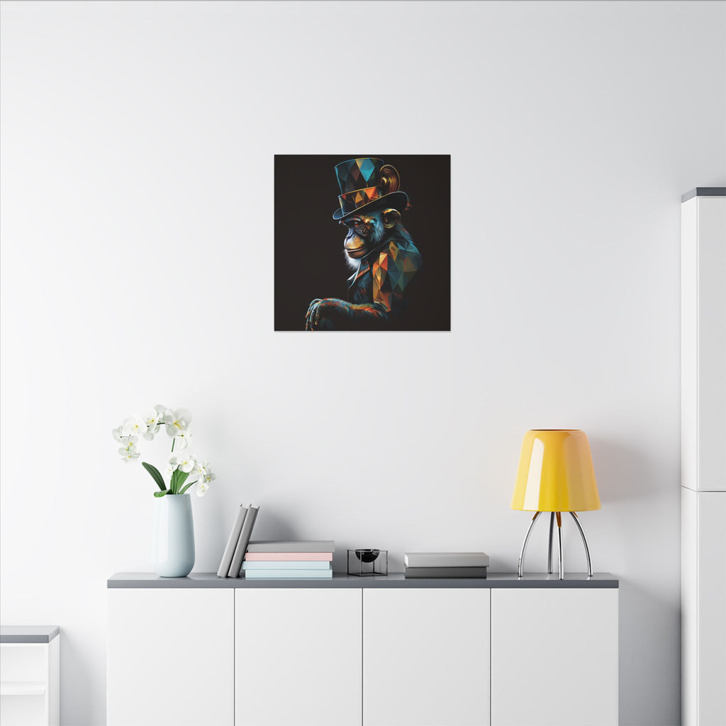 The Unusual Gentleman – Geometric Chimp Portrait Canvas Print