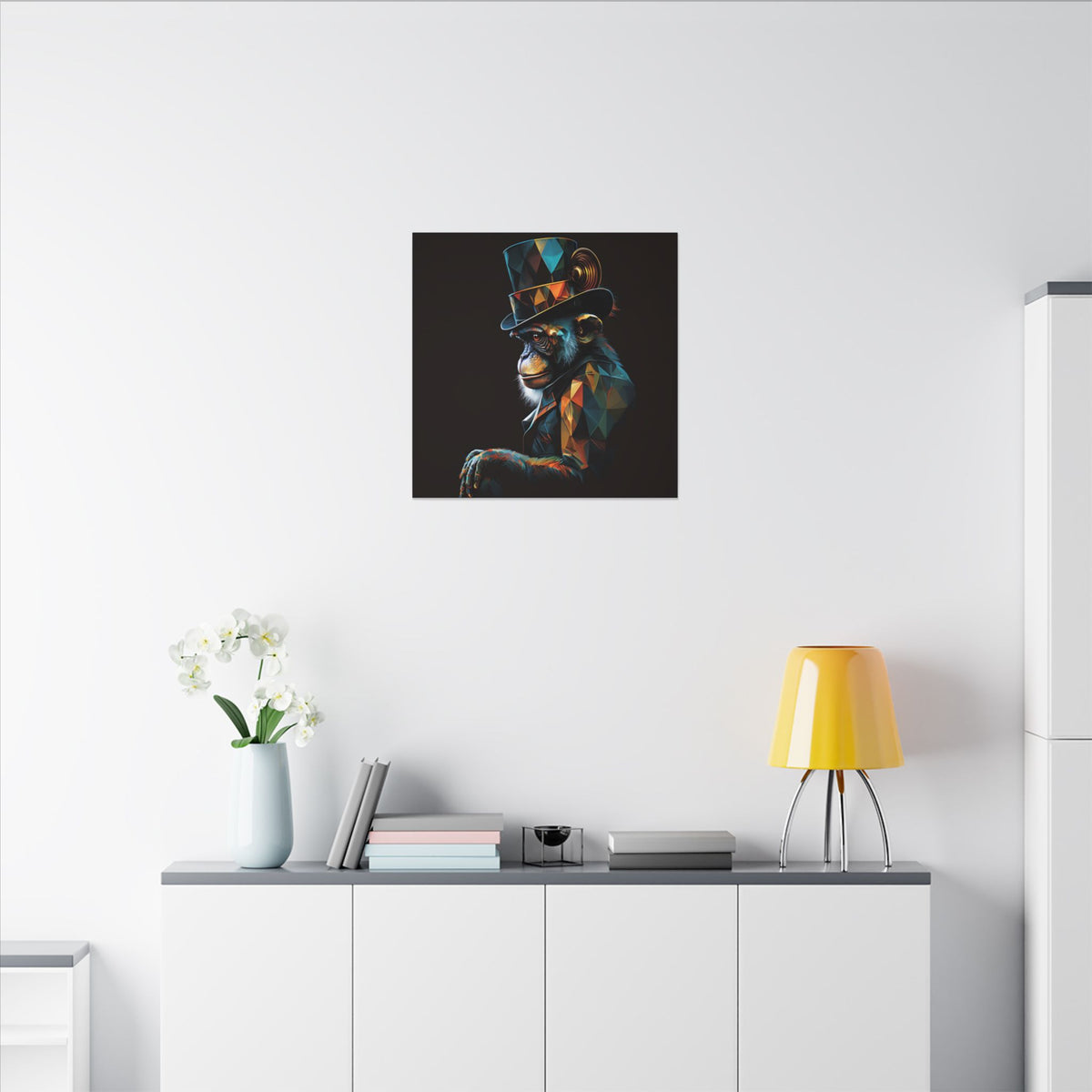 The Unusual Gentleman – Geometric Chimp Portrait Canvas Print