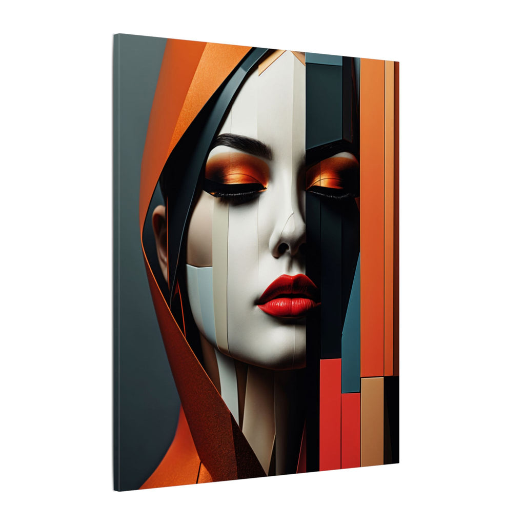 Becoming Art – Geometric Female Portrait Canvas Print