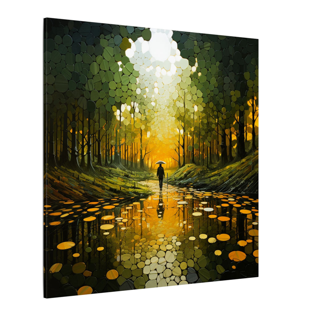 Into the Gold – Abstract Forest Landscape Canvas Print