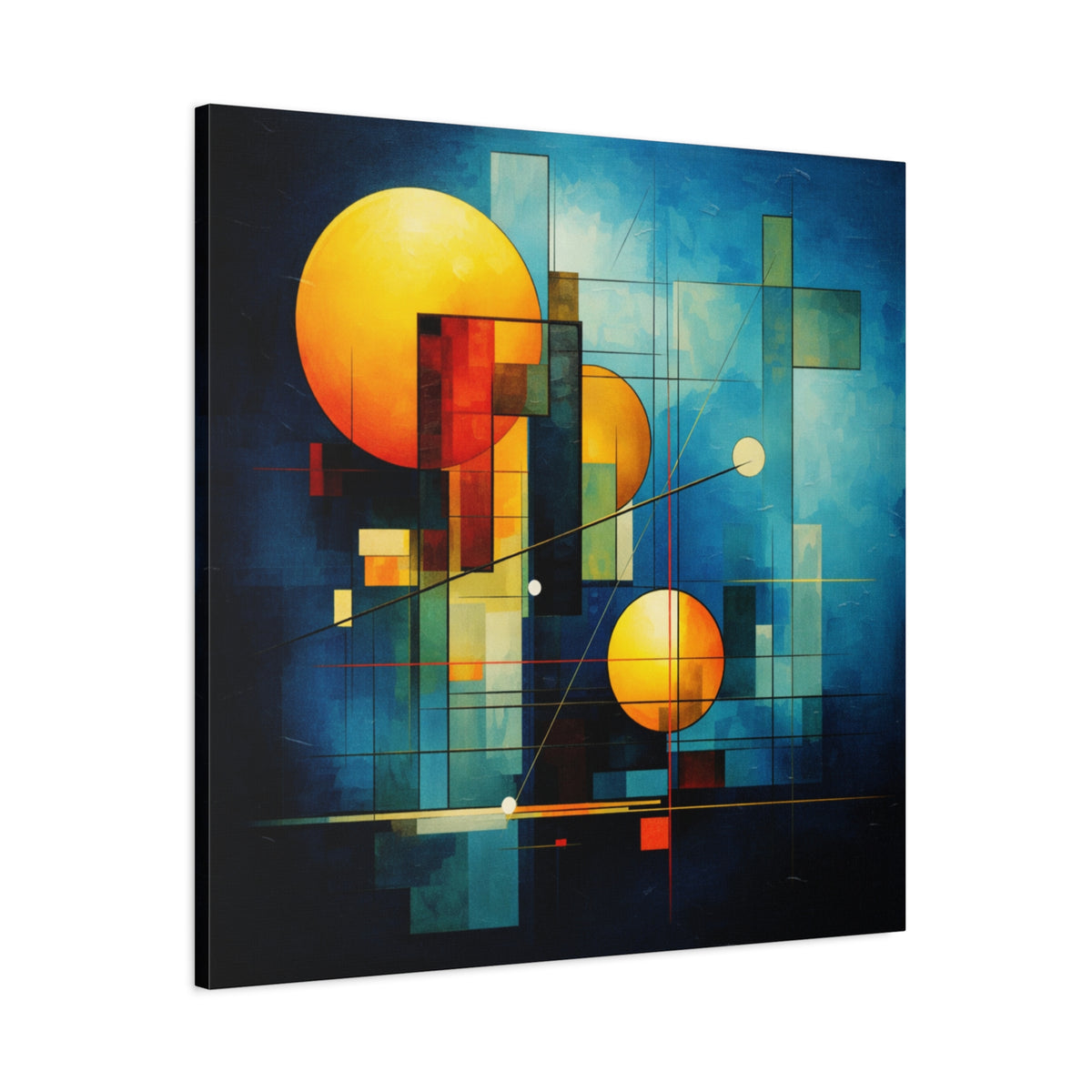 Solar Blueprint – Geometric Abstract Sun Canvas Print