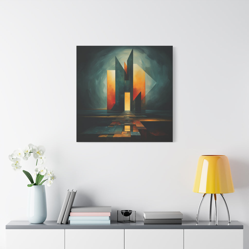 Temple of Arrival — Futuristic Architectural Abstract Wall Art