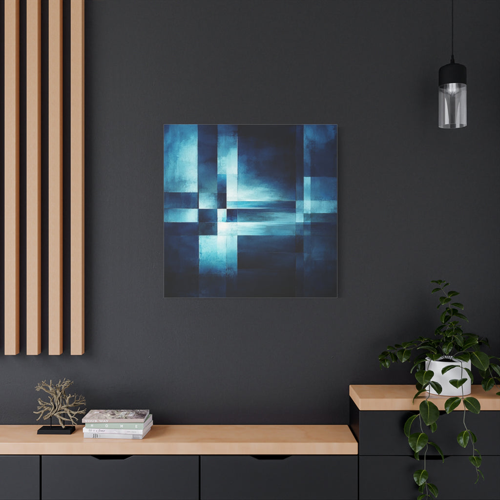 Blue Interval — Geometric Nocturne Abstract Fine Art Print