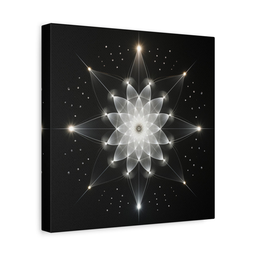 Constellation in Bloom — Monochrome Sacred Geometry Wall Art