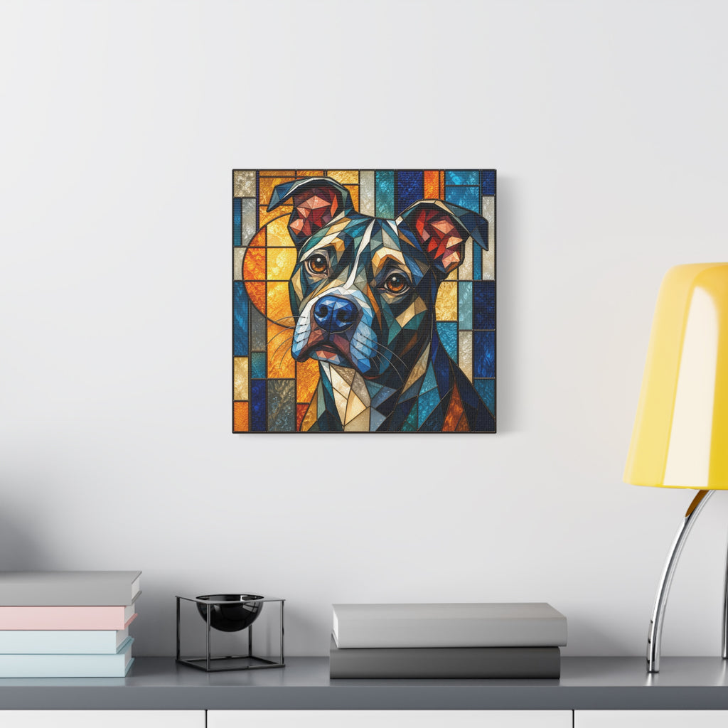 Heart of a Boxer — Stained Glass Dog Portrait Wall Art