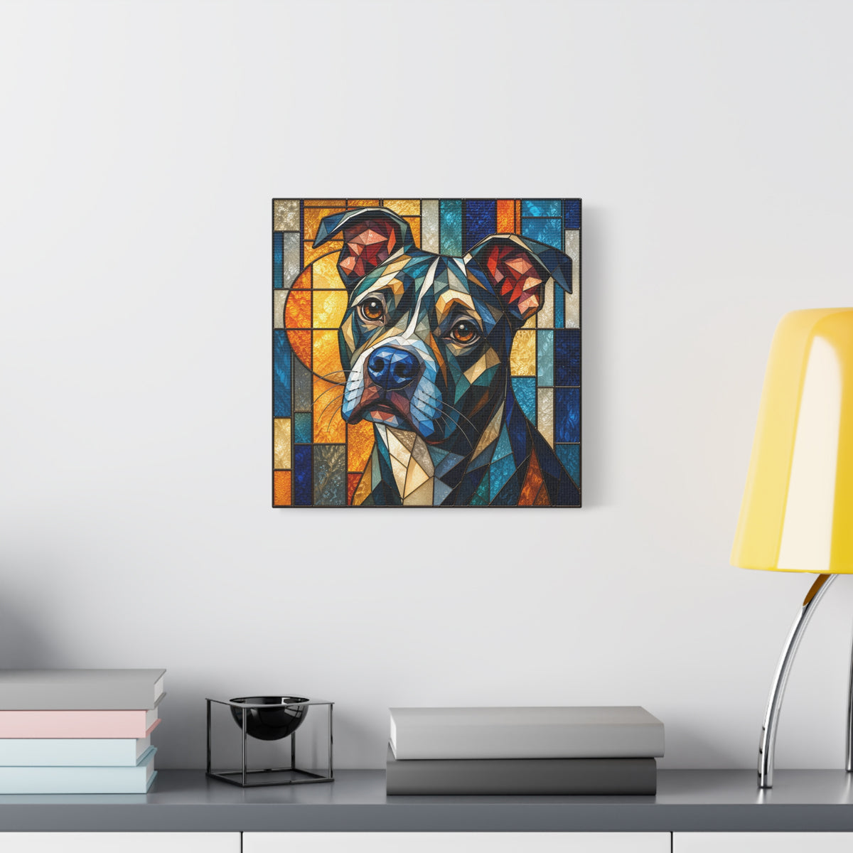 Heart of a Boxer — Stained Glass Dog Portrait Wall Art