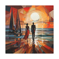Toward the Last Light – Geometric Couple Sunset Canvas Print