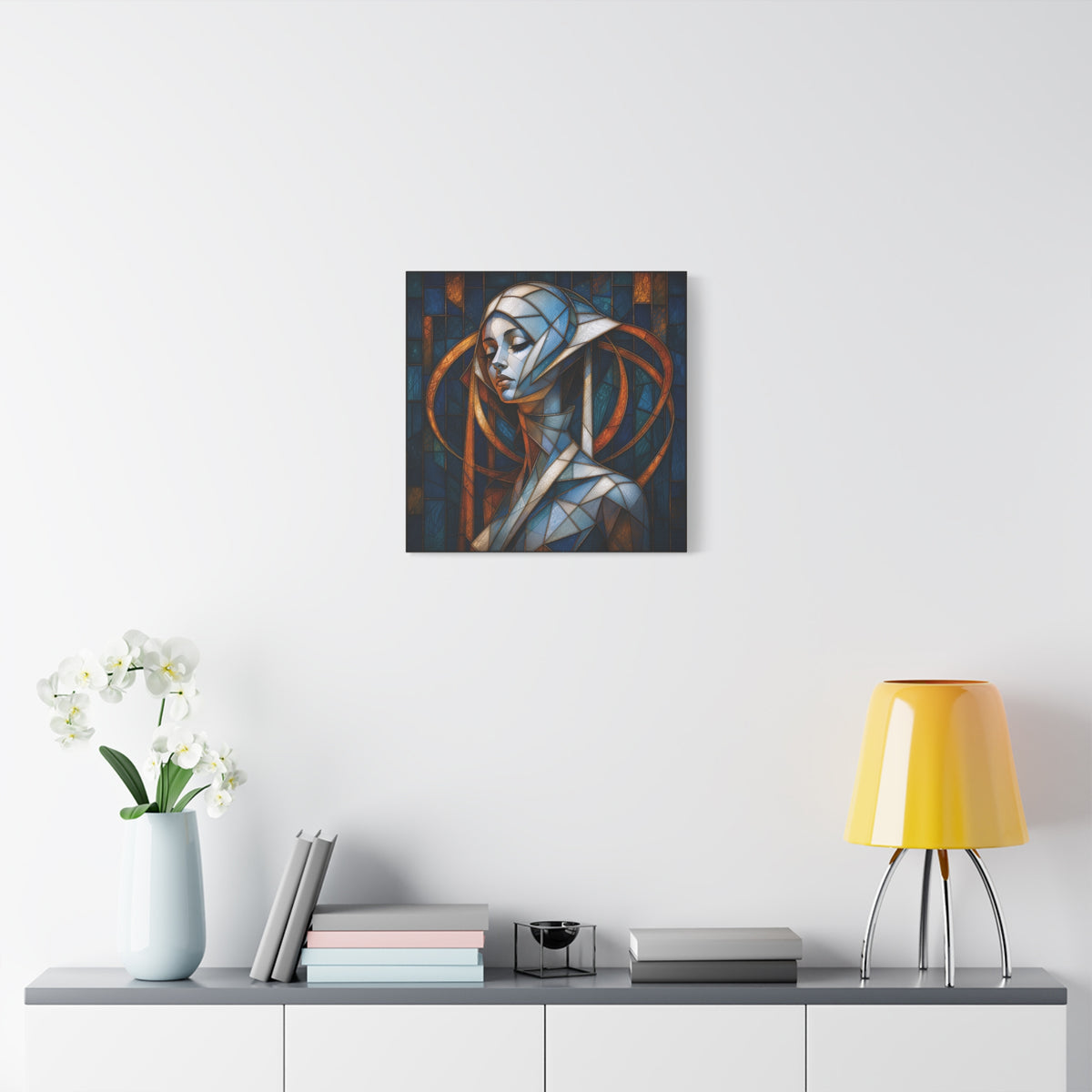 Cathedral of Her Own — Modern Stained Glass Woman Portrait Art