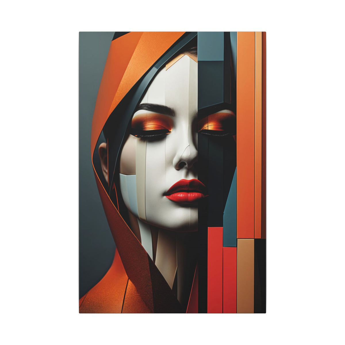 Becoming Art – Geometric Female Portrait Canvas Print