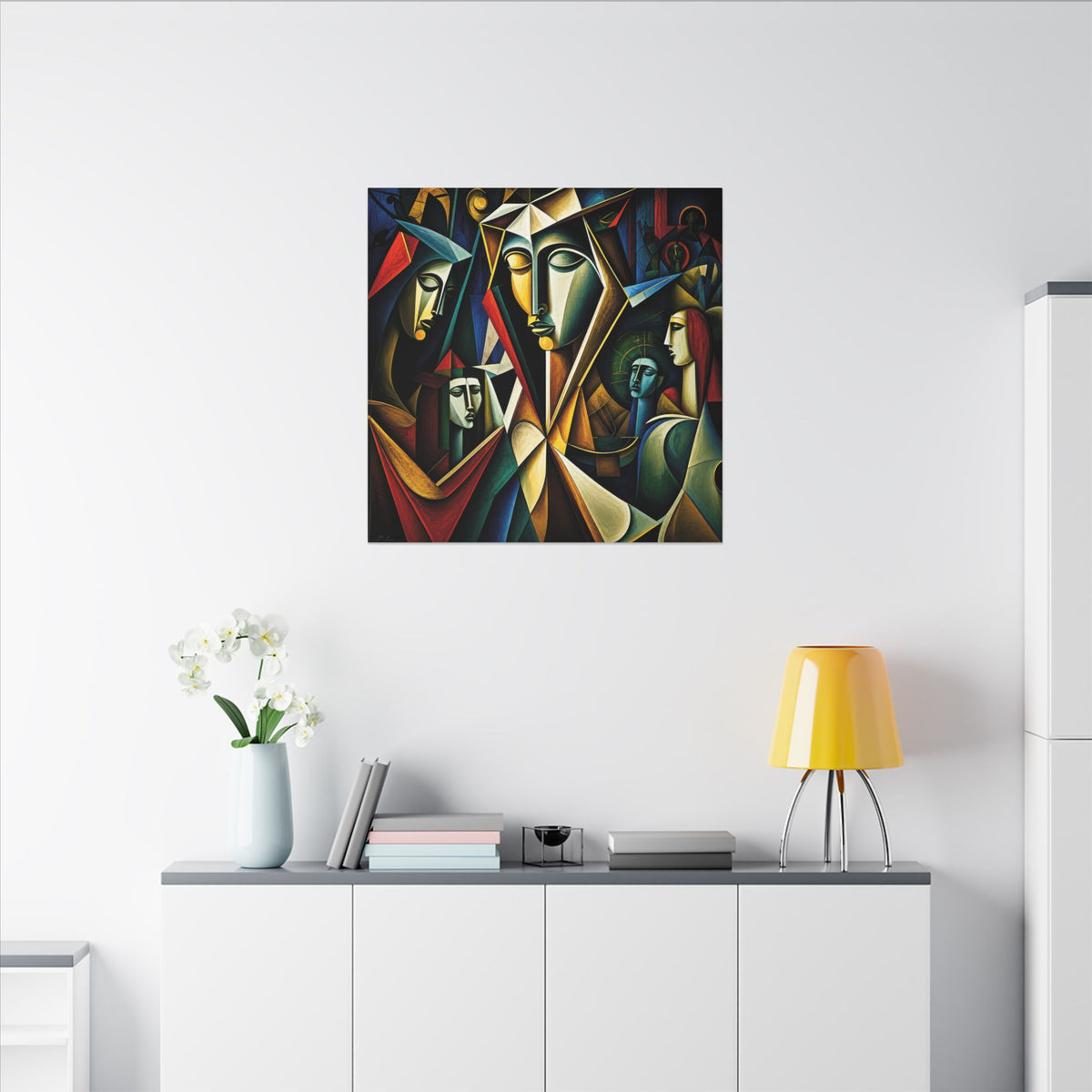 The Ones Who Walk With Us — Abstract Figurative Cubist Art Print