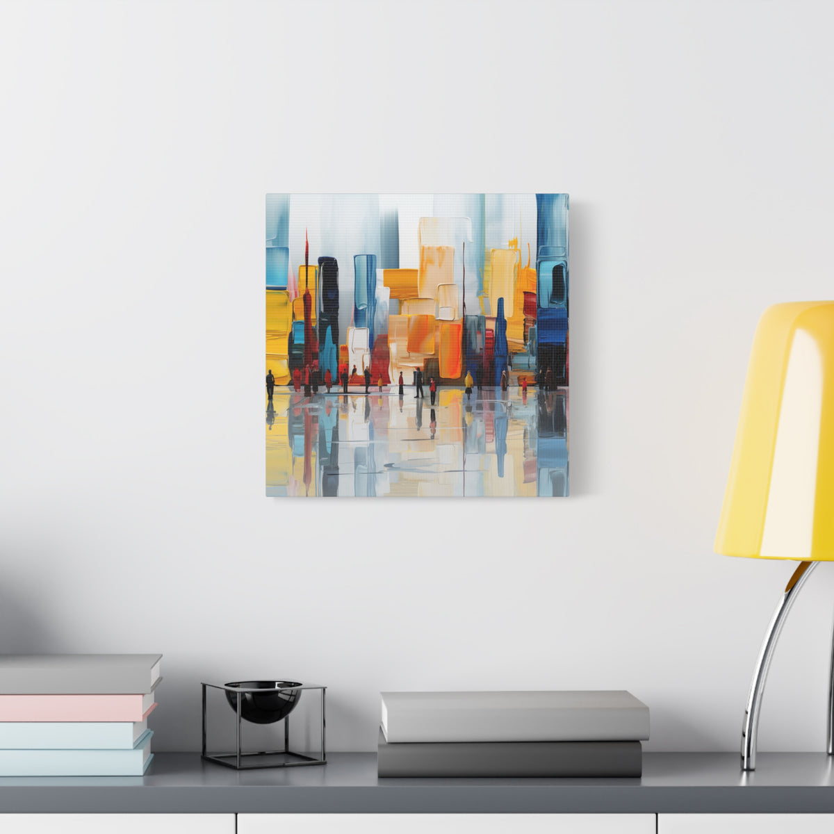 City in Reflection – Abstract Urban Skyline Canvas Print