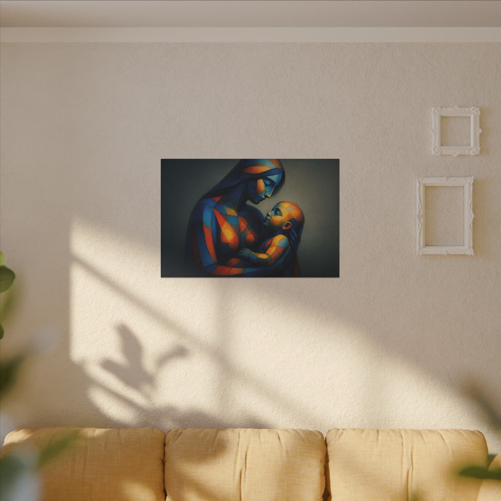 Held in Light – Abstract Mother and Child Canvas Print