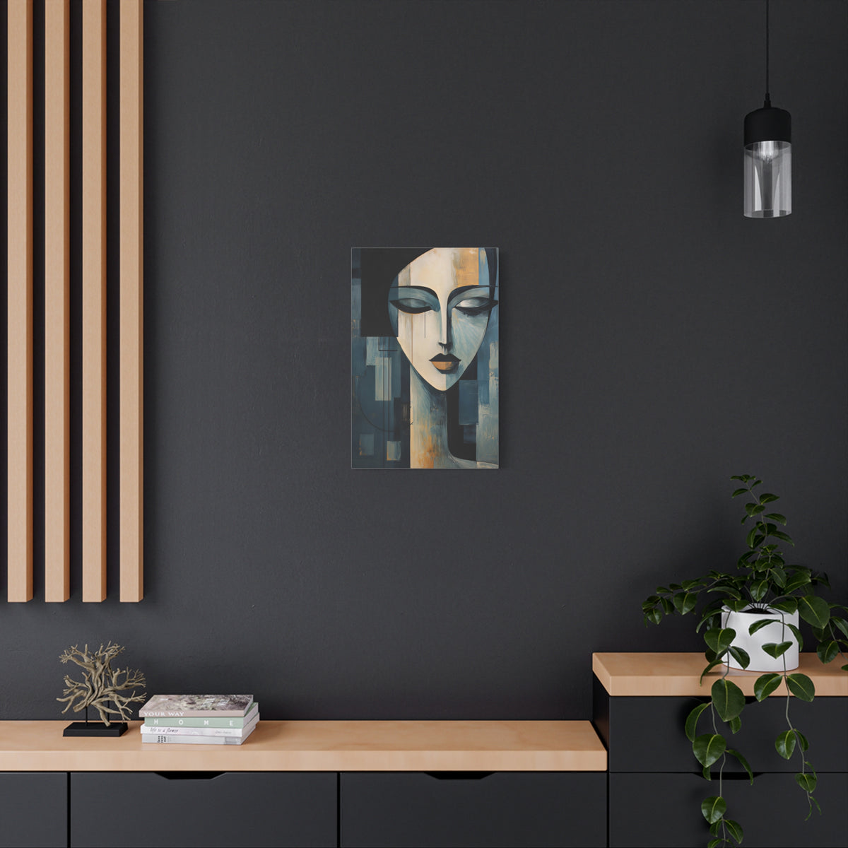 The Quiet Between — Modern Cubist Woman Fine Art Print