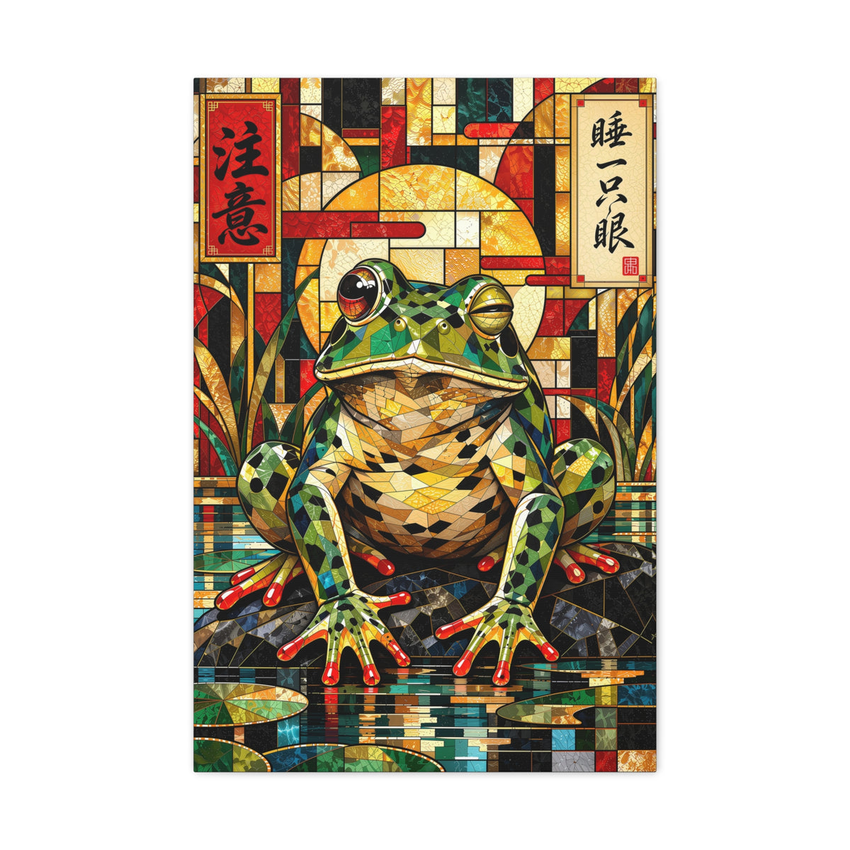 Sleep With One Eye Open — Cubist Stained-Glass Style Wall Art